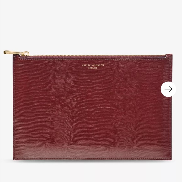 ASPINAL OF LONDON
Large Essential lizard-embossed leather flat pouch - Picture 3 of 7